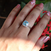 Blue Sapphire Square Ring